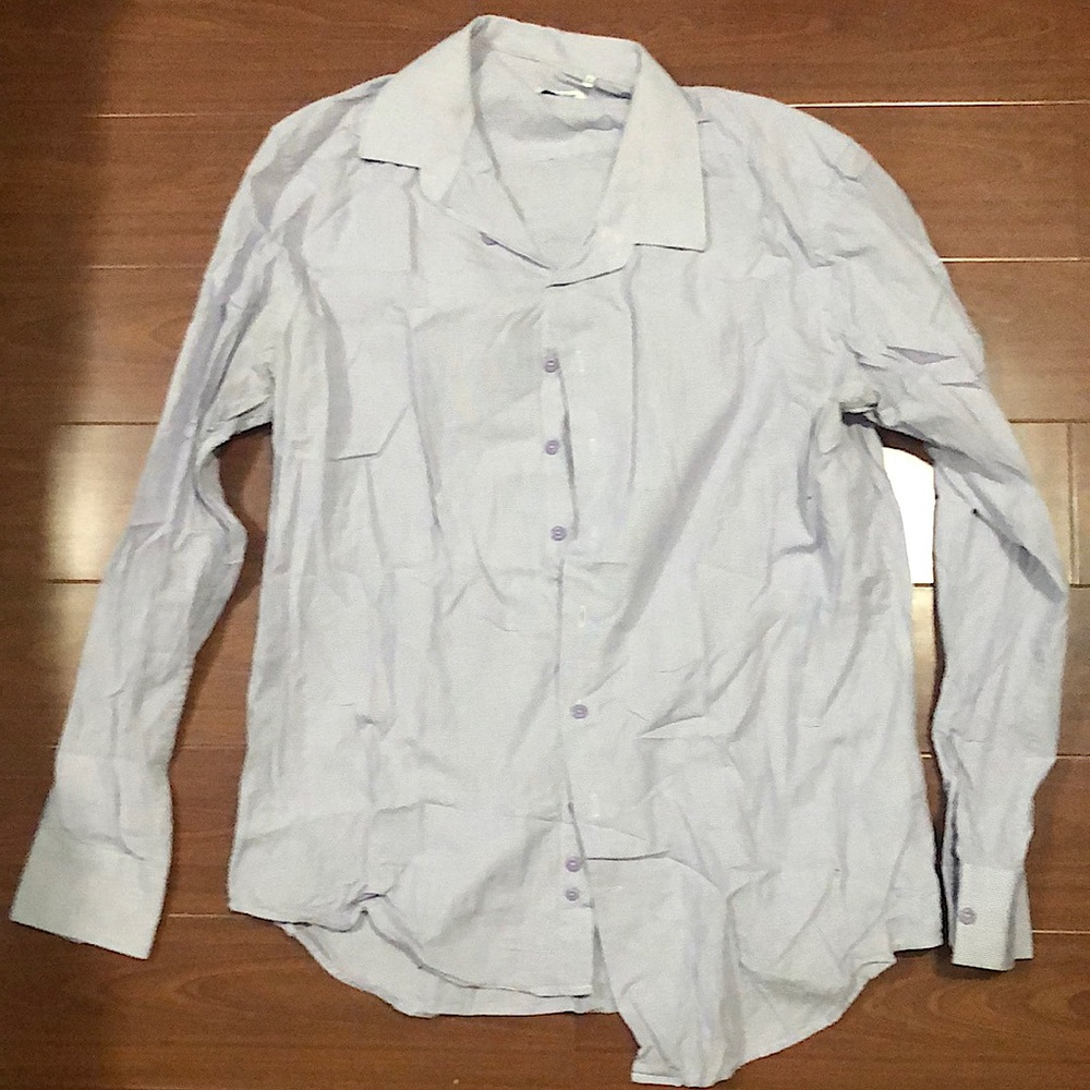 Purple shirt, Manoukian, size XL (43/44), 100% coton, straight cut